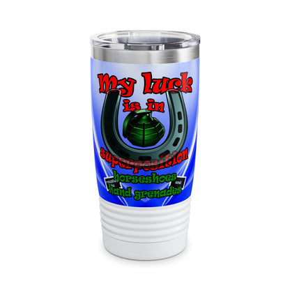 my luck - Ringneck Tumbler, 20oz (blue-white wave)