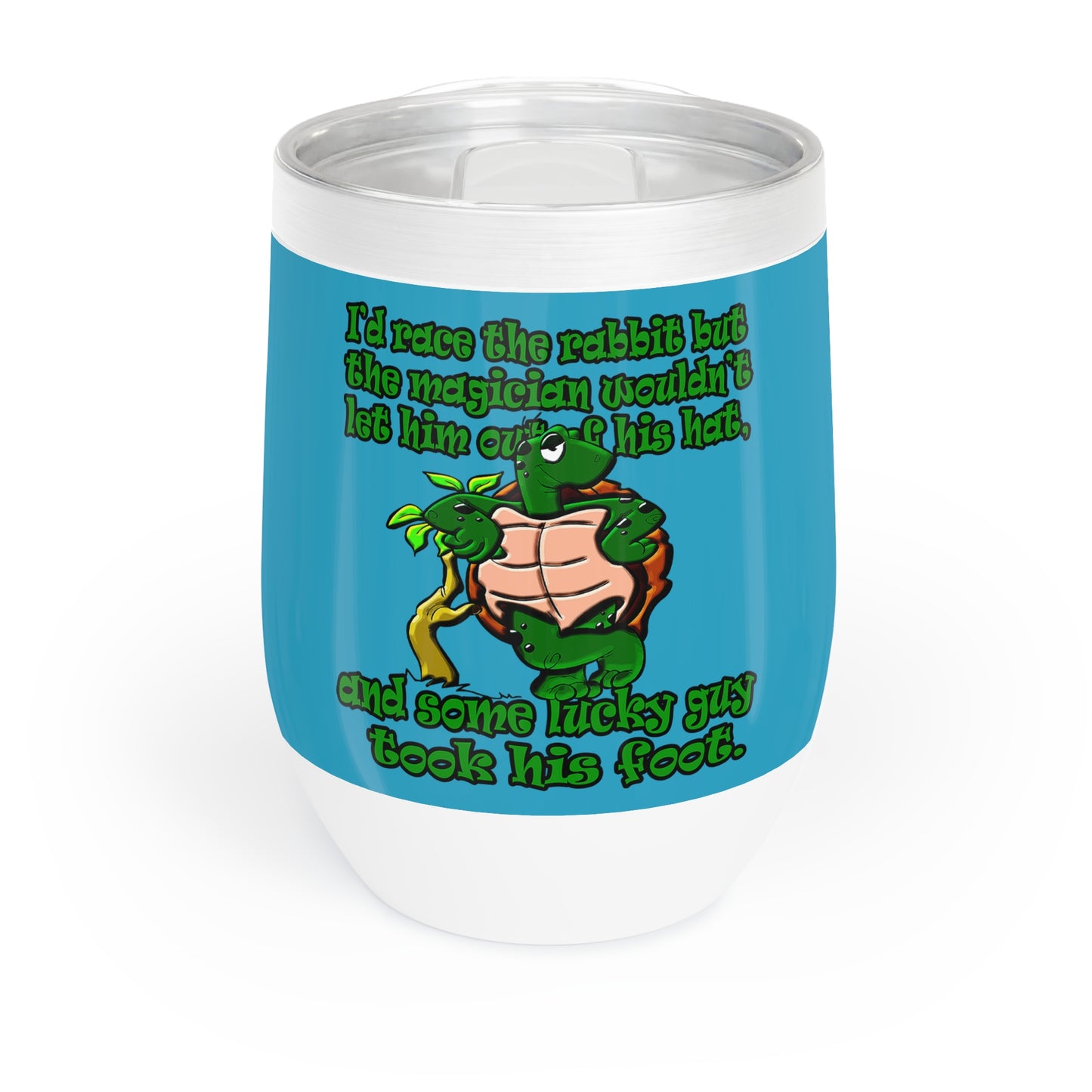 turtle race - Chill Wine Tumbler (turquoise)