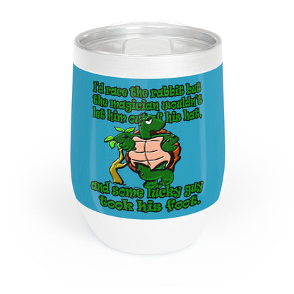 turtle race - Chill Wine Tumbler (turquoise)