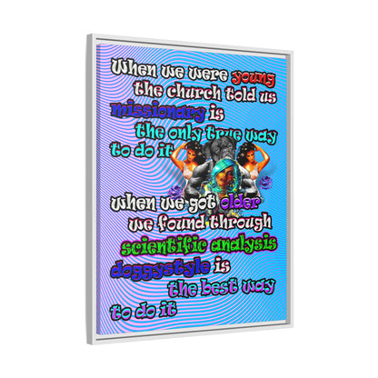 doggystyle - framed canvas art (light blue-purple wave)