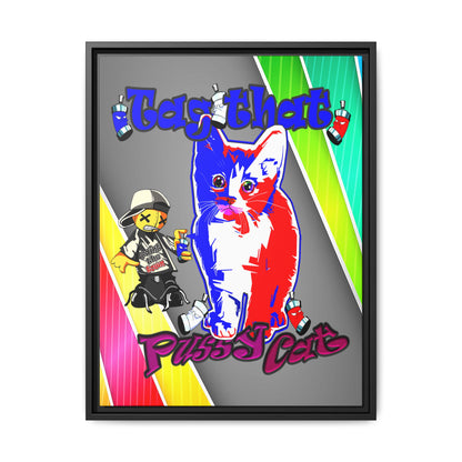 tag that - framed canvas art (rainbow split)