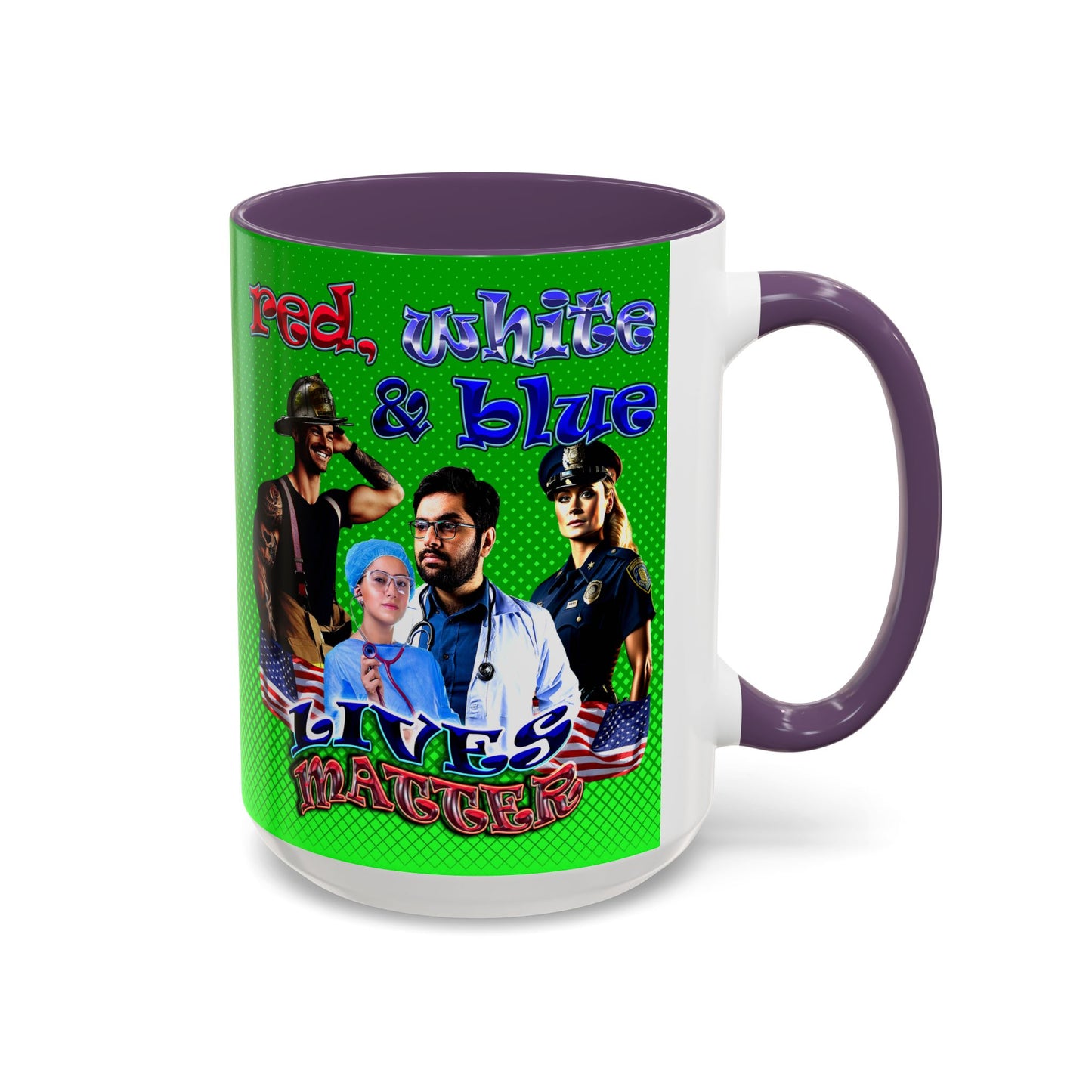 rw&b lives matter - Accent Mug (logo green)