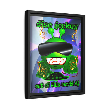 disc jockey - framed canvas art (grey-pink wave)