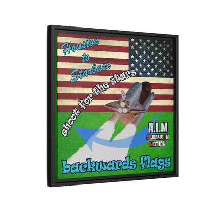 shoot for the stars - framed canvas art (green turf)
