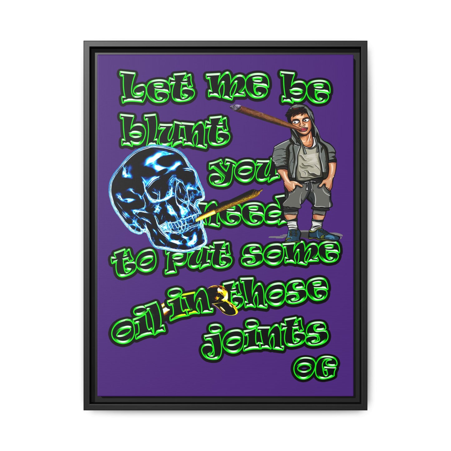 og - framed canvas art (purple)