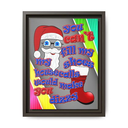 santa's shoes - framed canvas art (rainbow split)