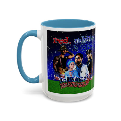 rw&b lives matter - Accent Mug ('snoops' background)