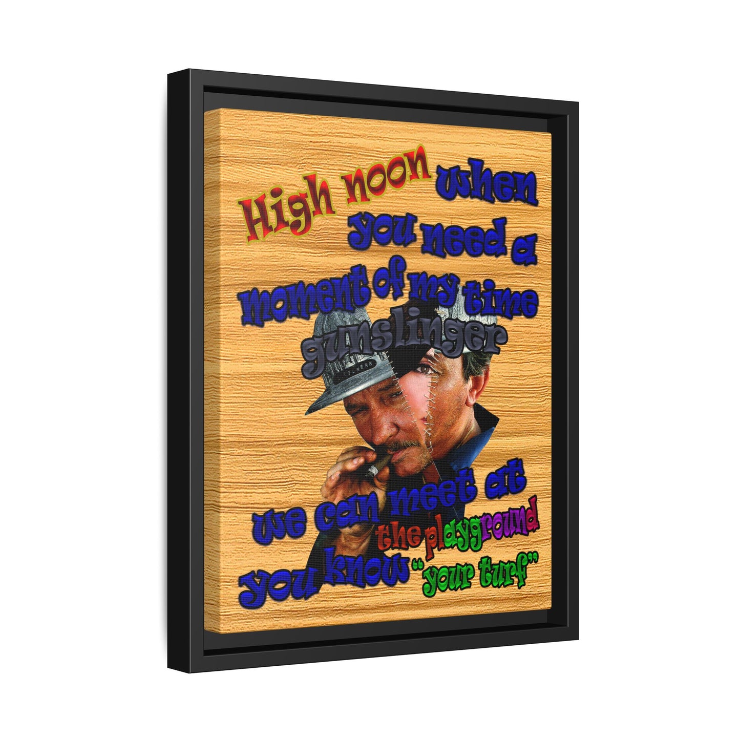 high noon - framed canvas art (butterscotch wood finish)