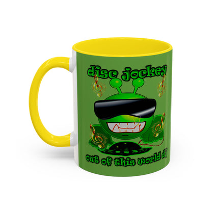 disc jockey - Accent Mug (green)