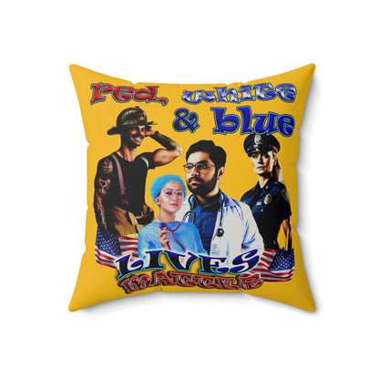 rw&b lives matter - Faux Suede Square Pillow - (yellow)