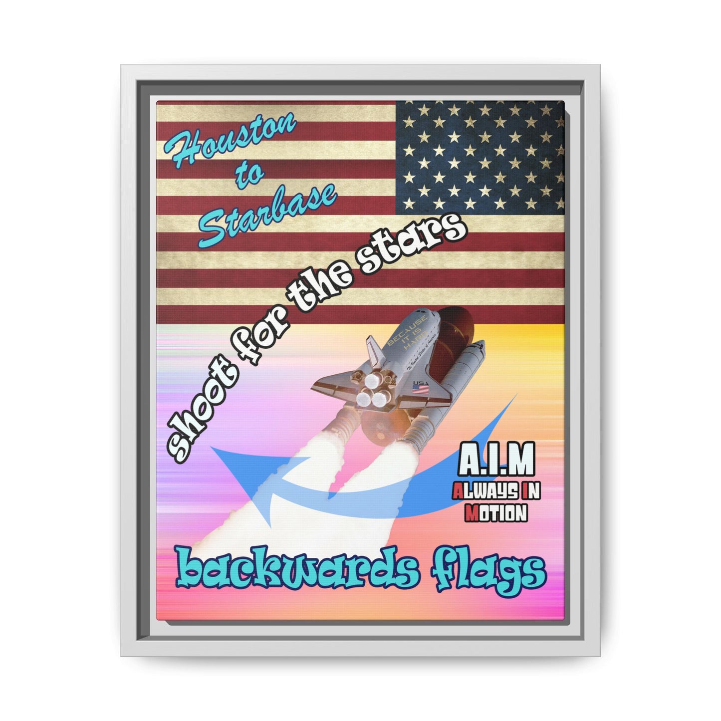 shoot for the stars - framed canvas art (color blur)