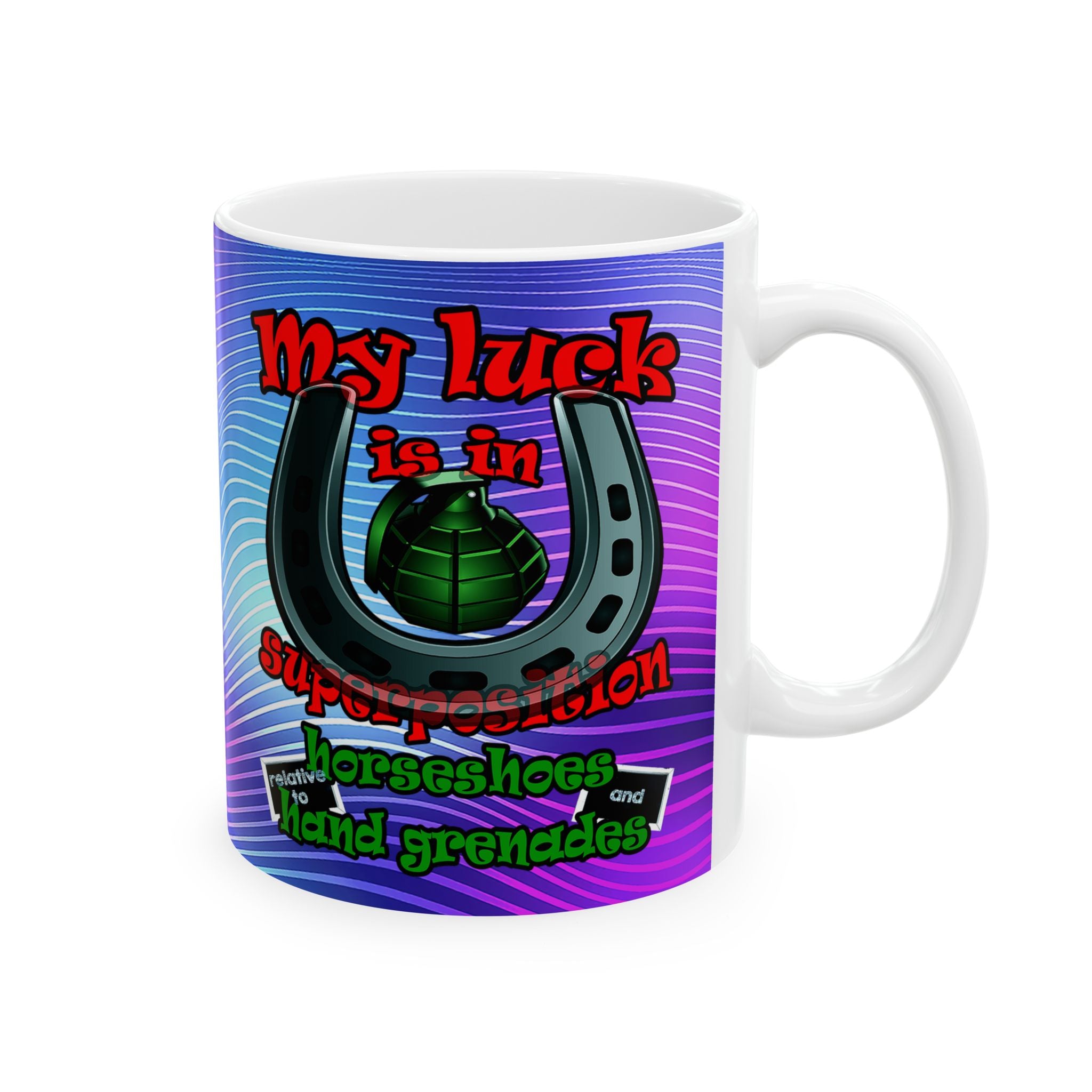 my luck - White Mug (purple wave)