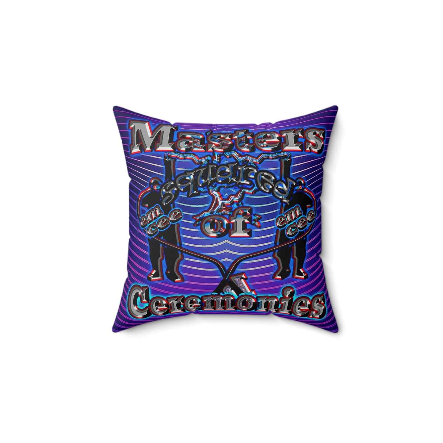em cee squared - Spun Polyester Square Pillow - (purple wave)