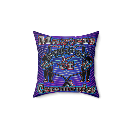 em cee squared - Spun Polyester Square Pillow - (purple wave)
