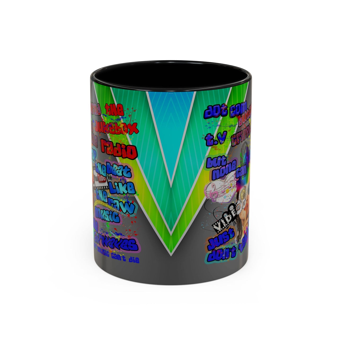 drop the beat - Accent Mug (rainbow split)