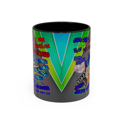 drop the beat - Accent Mug (rainbow split)