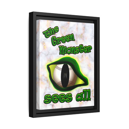 green monster - framed canvas art (white marble)