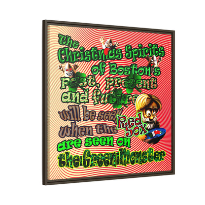 christmas spirits of boston - framed canvas art (yellow-orange wave)