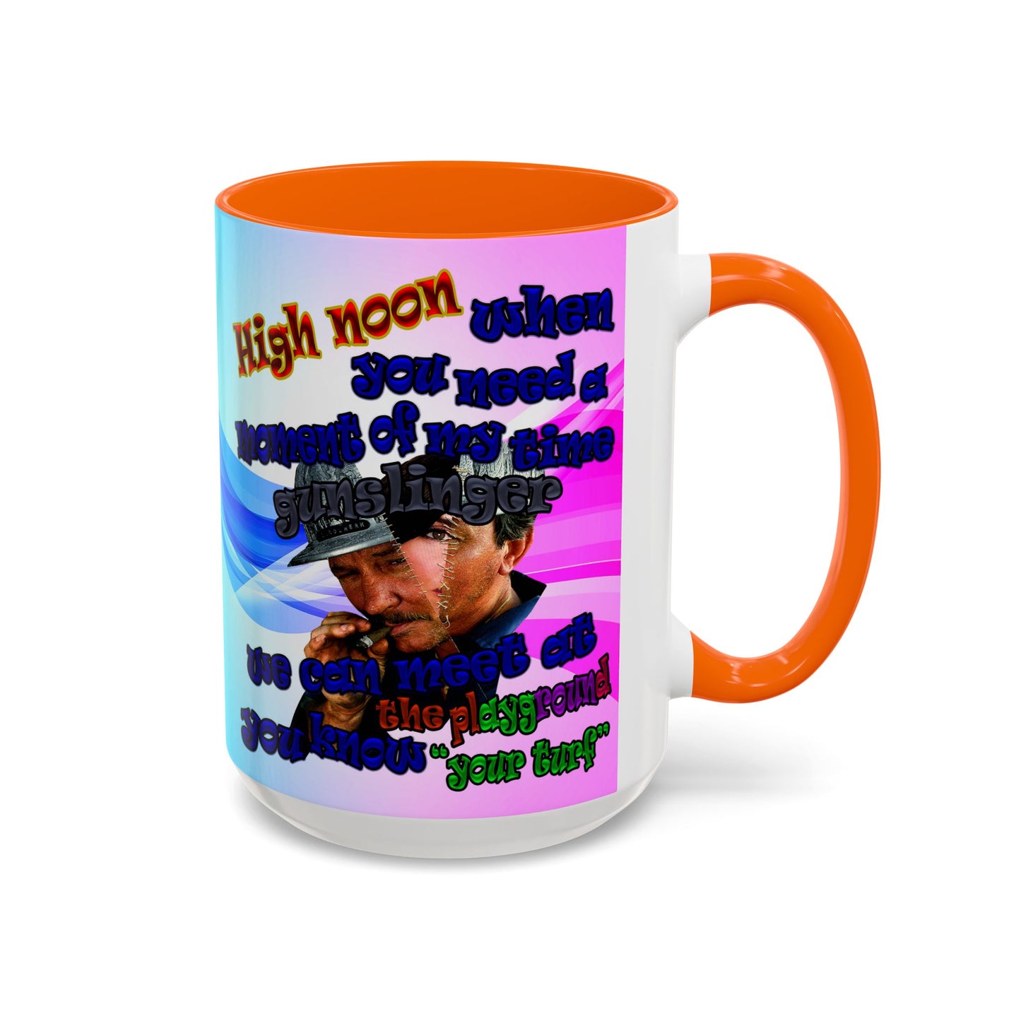 high noon - Accent Mug (light blue-pink wave)