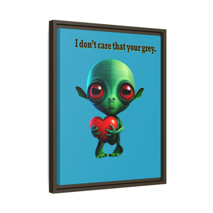 I don't care that your grey - framed canvas art (turquoise)