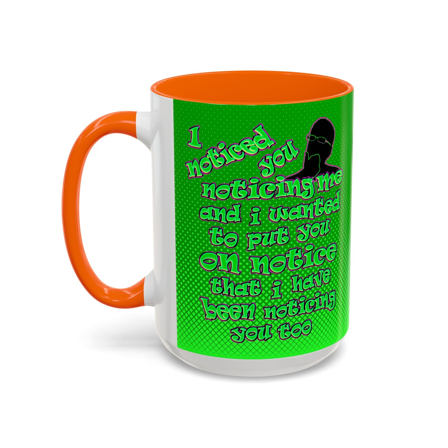 noticed you noticing - Accent Mug (logo green)