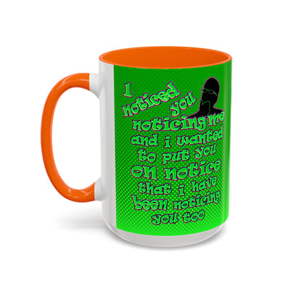 noticed you noticing - Accent Mug (logo green)