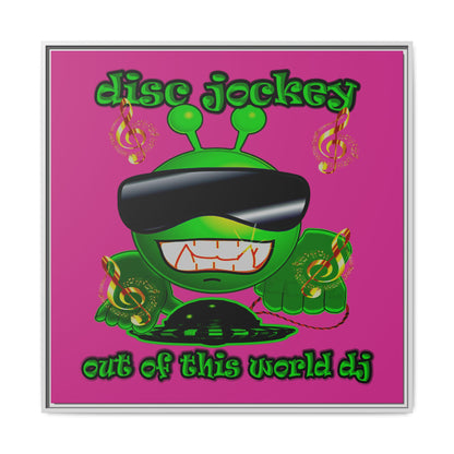 disc jockey - framed canvas art (pink)