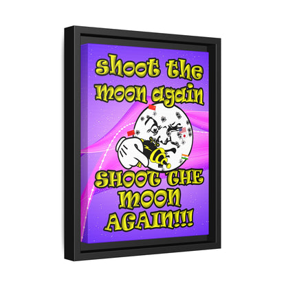 shoot the moon again - framed canvas art (purple-pink wave)