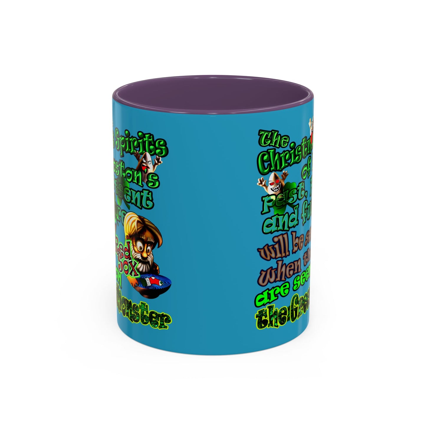 christmas spirits of boston - Accent Mug (turquoise)