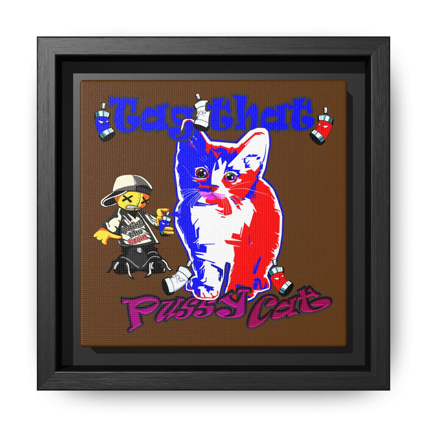 tag that - framed canvas art (brown)