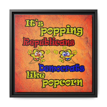 popping like popcorn - framed canvas art (burnt orange)