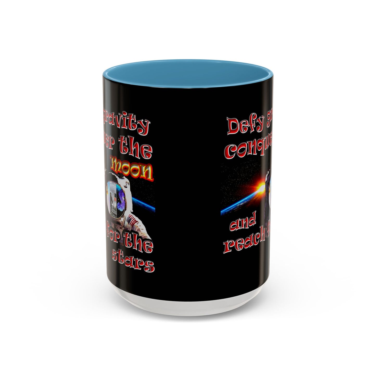 defy conquer reach - Accent Mug (black)