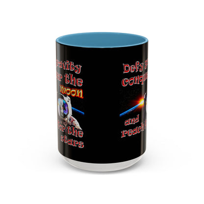 defy conquer reach - Accent Mug (black)