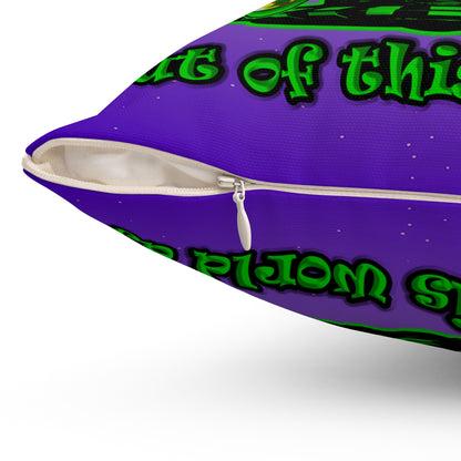 disc jockey - Spun Polyester Square Pillow - (purple-pink wave)