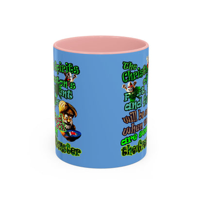 christmas spirits of boston - Accent Mug (light blue)