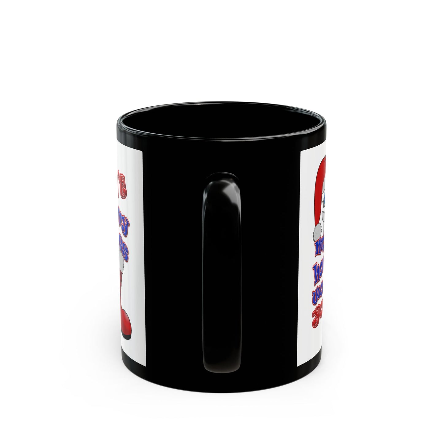 santa's shoes - Black Mug (white)