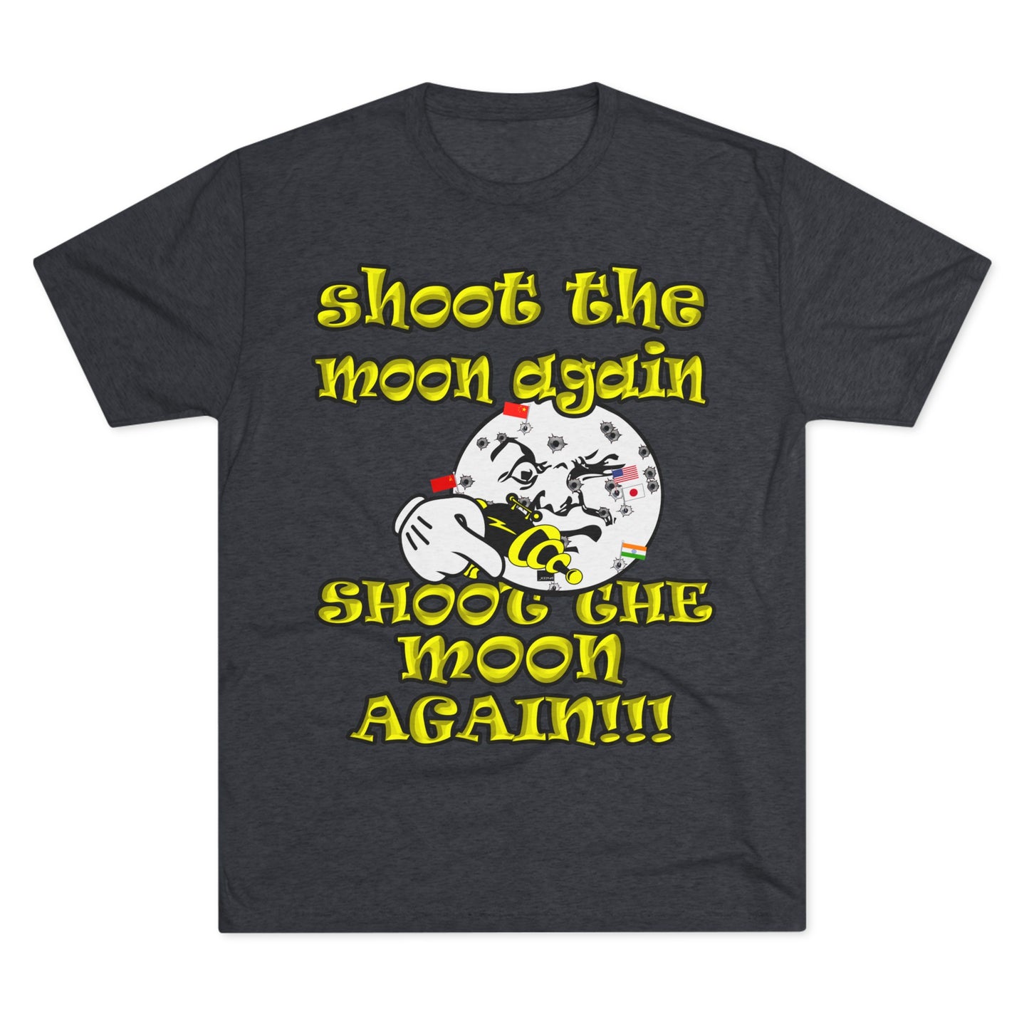 shoot the moon again - Unisex Tri-Blend Crew Tee