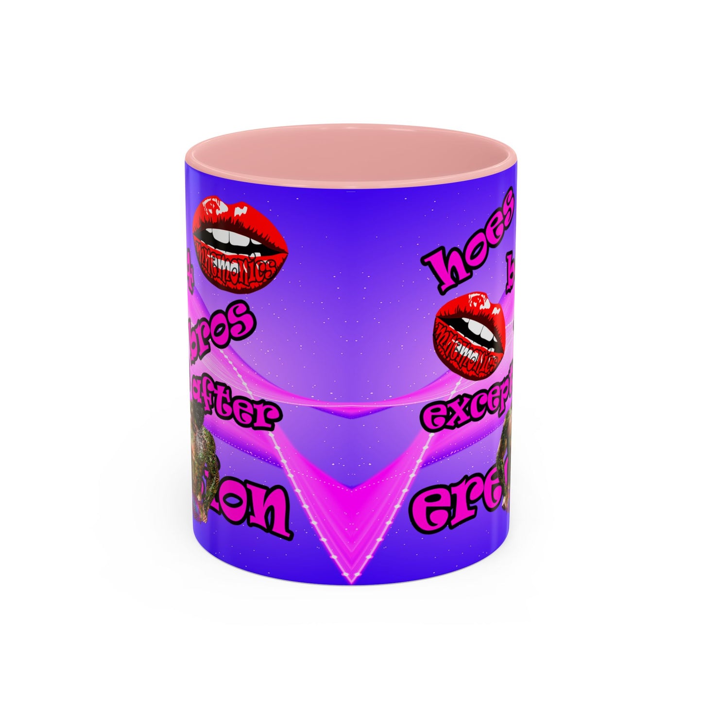 hoes b4 bros - Accent Mug (purple-pink wave)