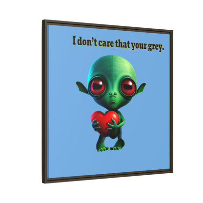 I don't care that your grey - framed canvas art (light blue)