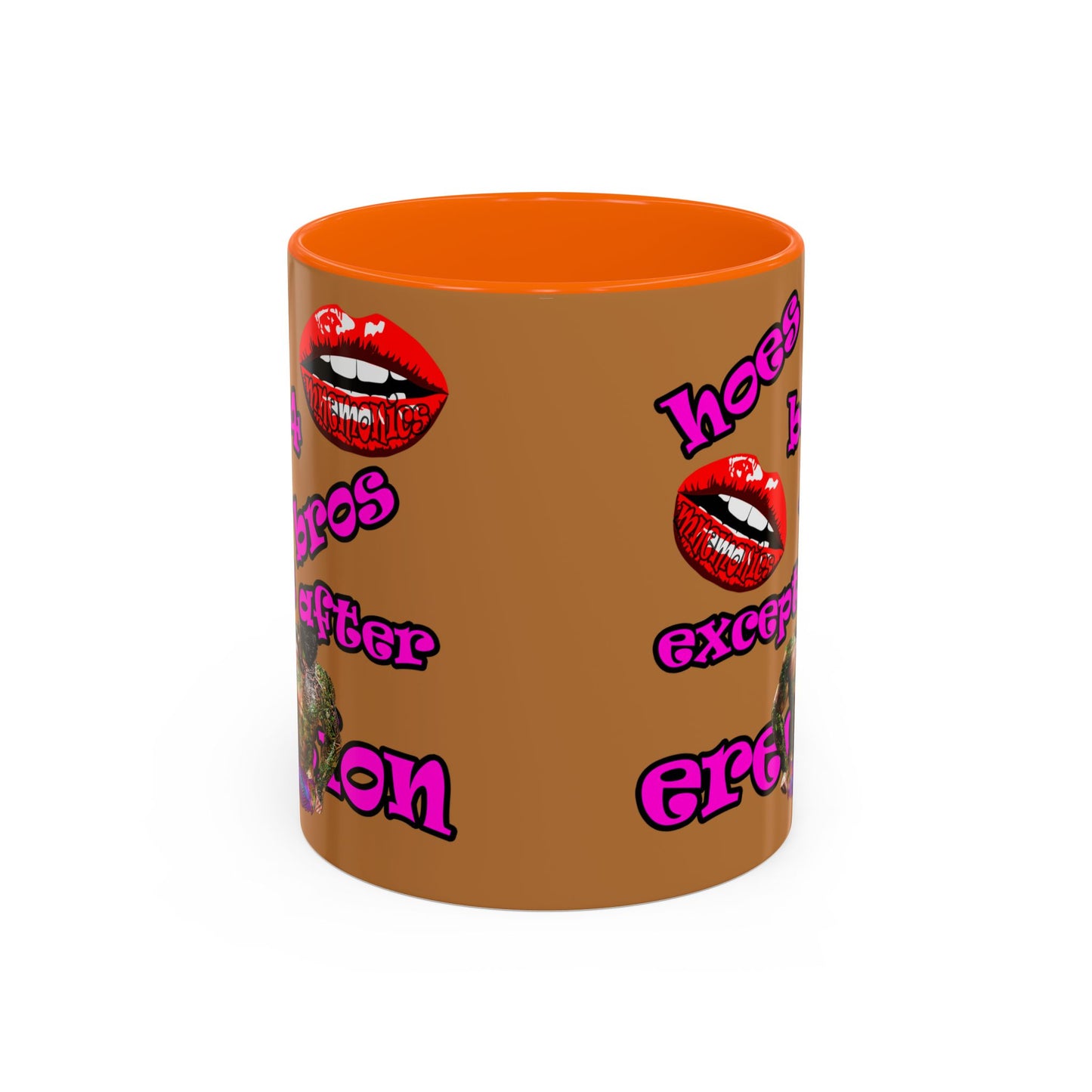 hoes b4 bros - Accent Mug (light brown)