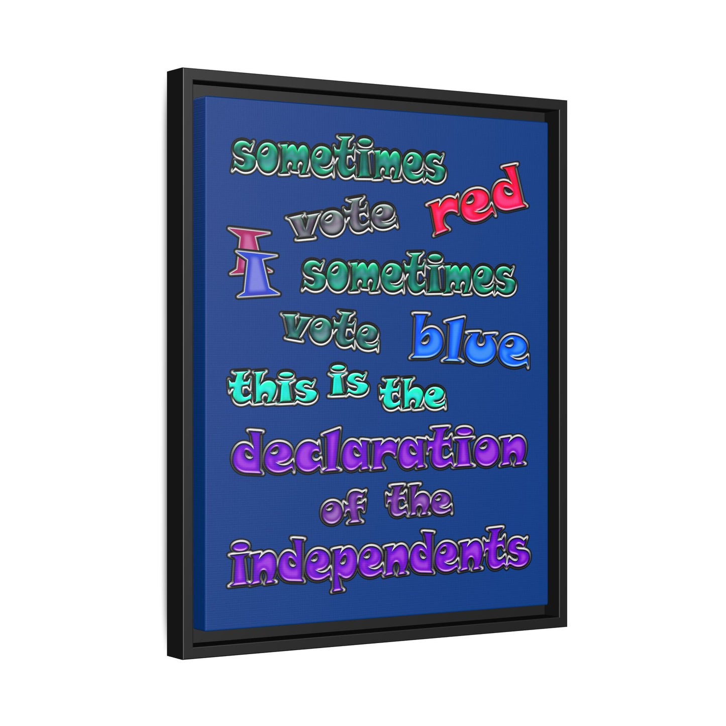 declaration of the independents - framed canvas art (dark blue)