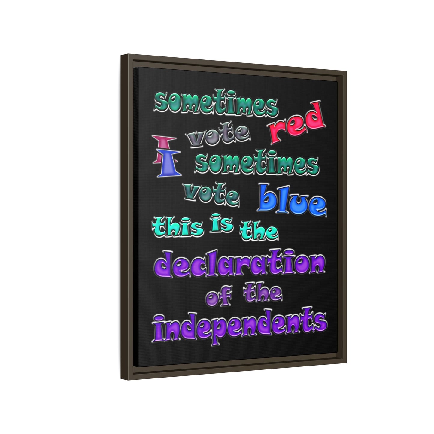 declaration of the independents - framed canvas art (black)