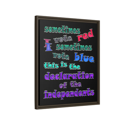 declaration of the independents - framed canvas art (black)