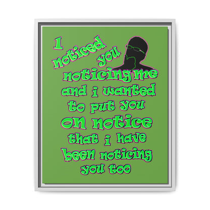 noticed you noticing - framed canvas art (green)