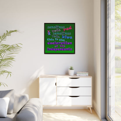 declaration of the independents - framed canvas art (logo green)