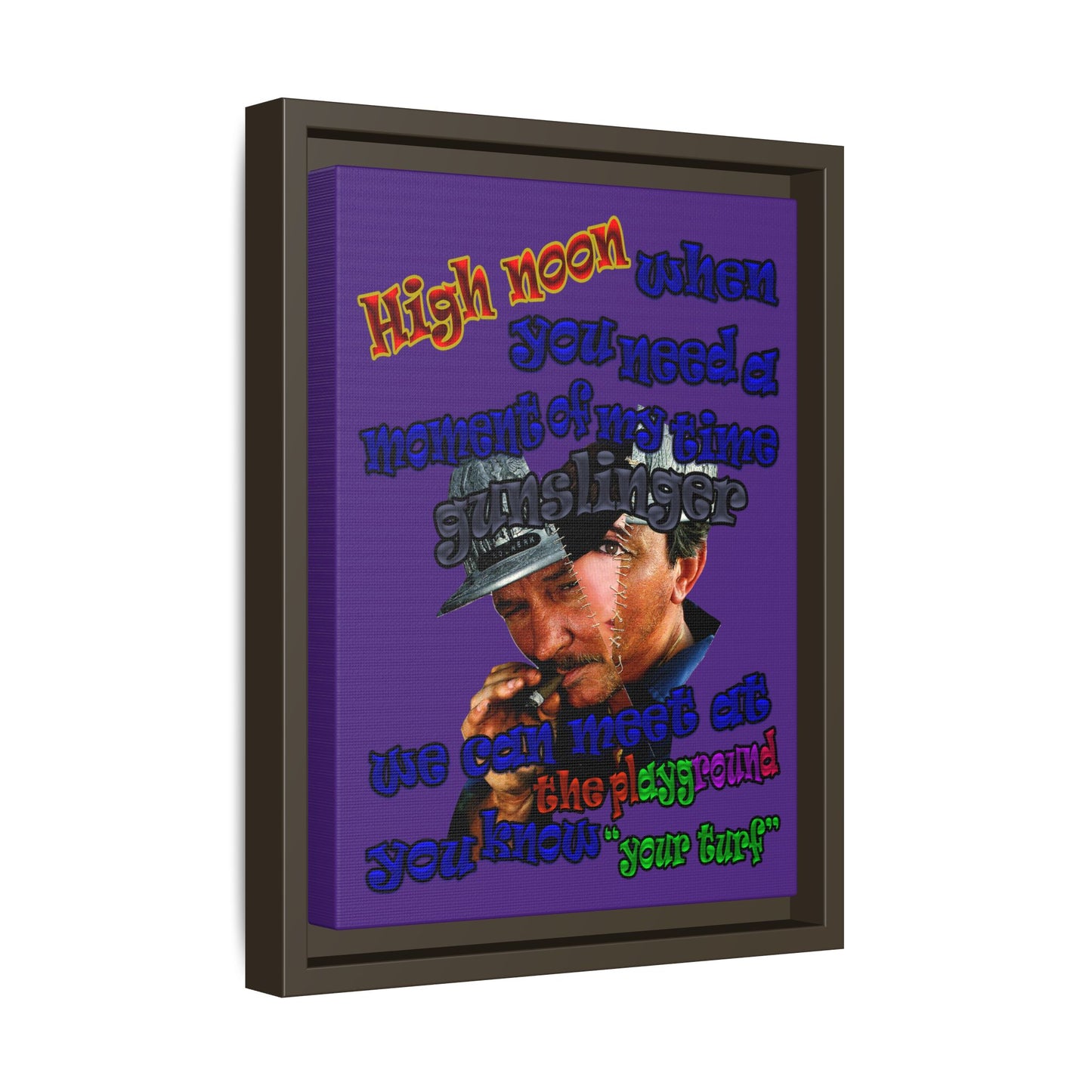 high noon - framed canvas art (purple)