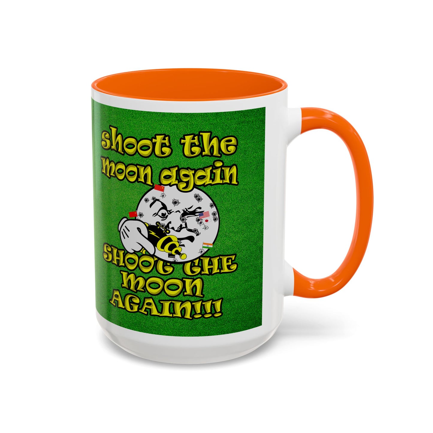 shoot the moon again - Accent Mug (green turf)