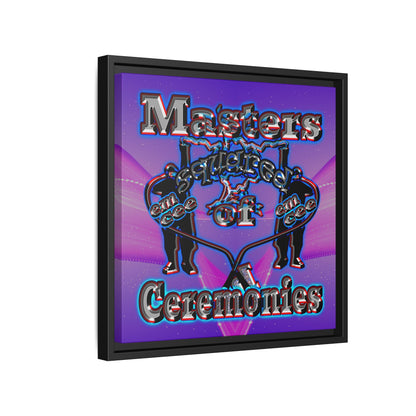em cee squared - framed canvas art (purple-pink wave)