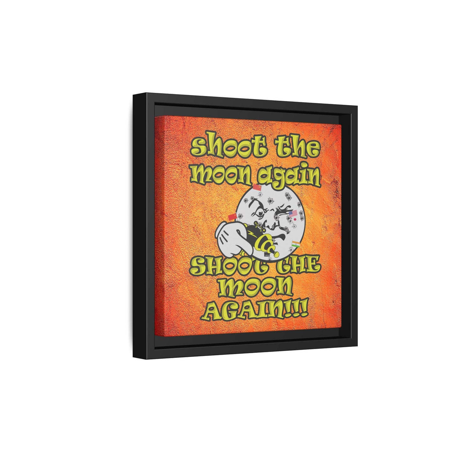 shoot the moon again - framed canvas art (burnt orange)