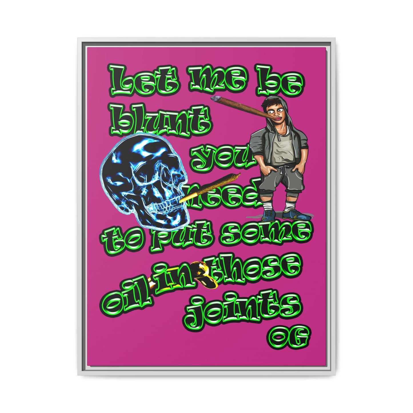 og - framed canvas art (pink)